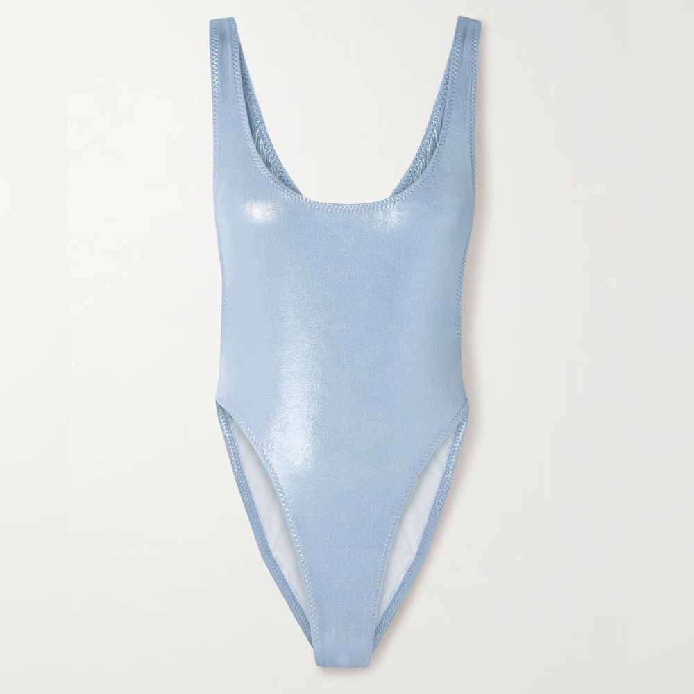 Norma Kamali Marissa lamé swimsuit